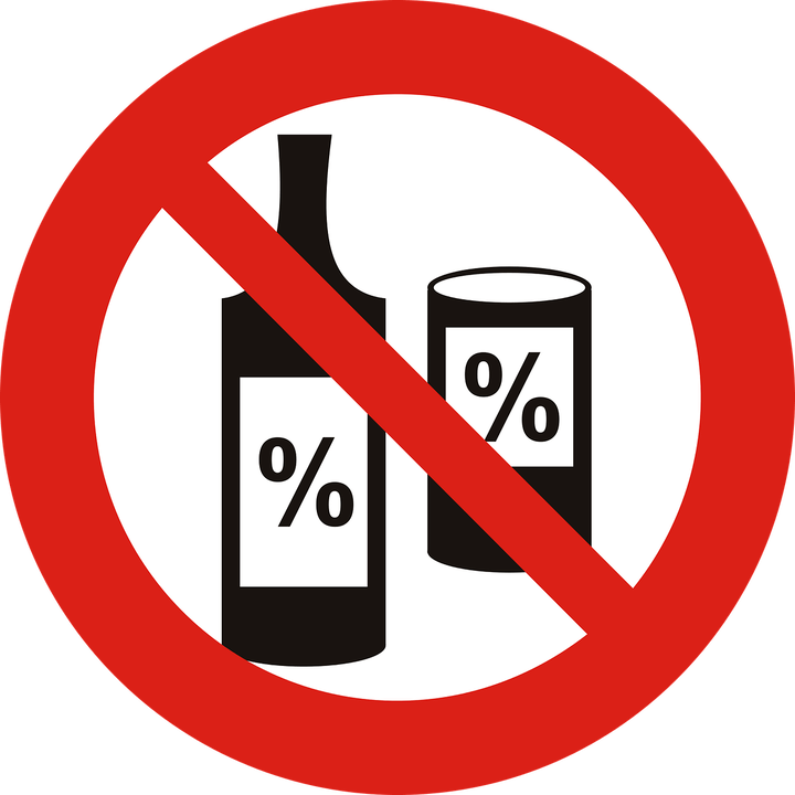 Slika zavrnitev alkohola